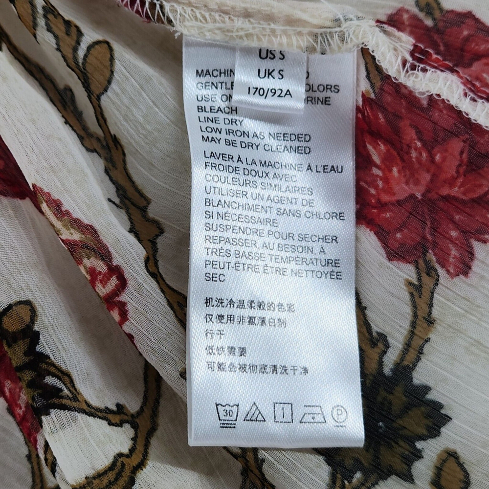 FREE PEOPLE Sz S KEEPING UP WITH KARA LONG SLEEVE TUNIC IVORY Boho Hippie 70's - Picture 10 of 11